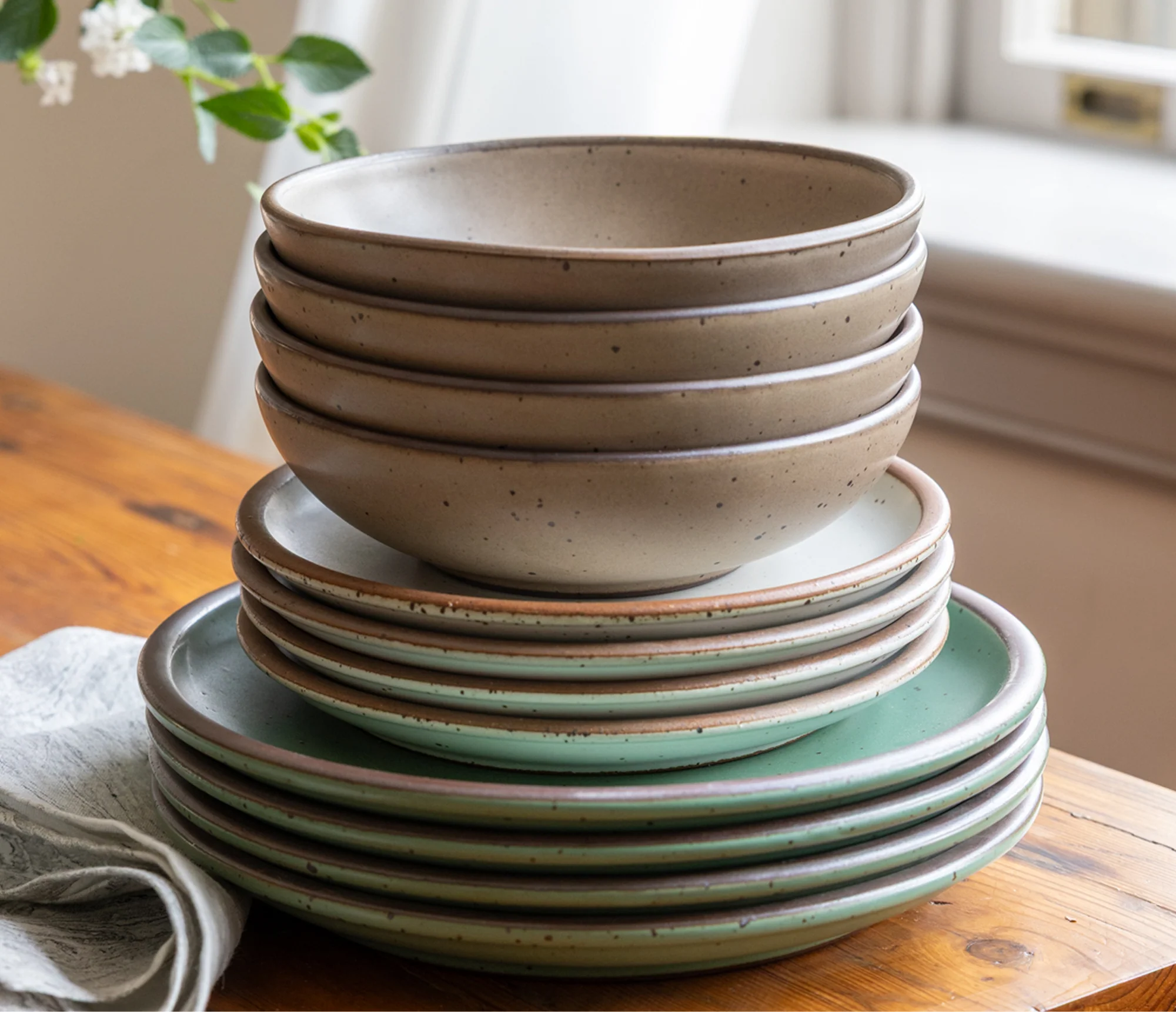 wheel thrown tableware set made at clayroom west oakland