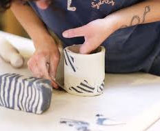 Colored clay in process