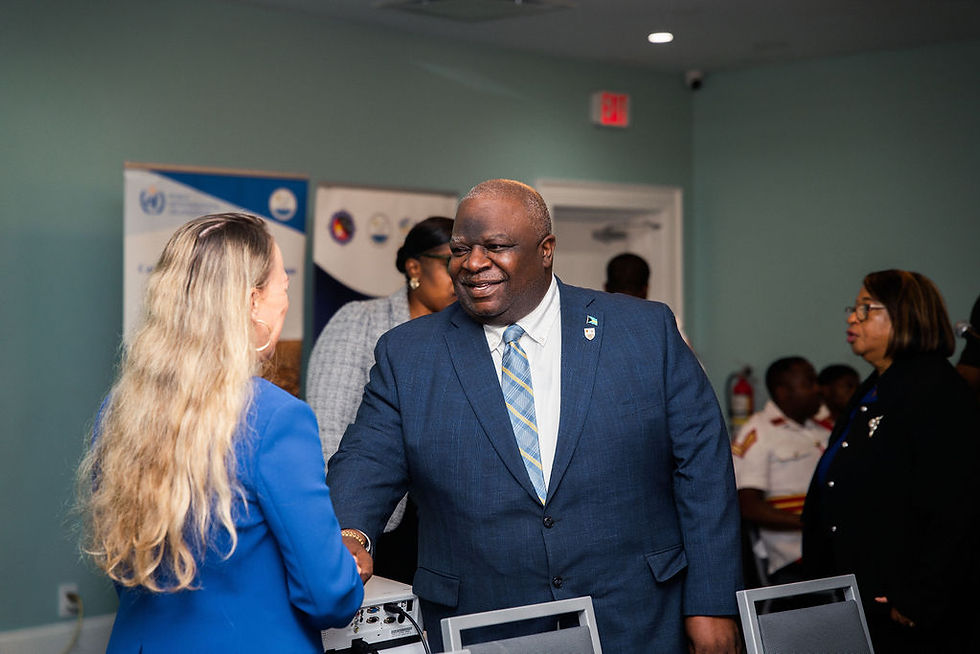 Minister Leon Lundy at the 2026 Wet & Hurricane Season Forum, joining stakeholders and experts to discuss preparedness and resilience for the hurricane season.