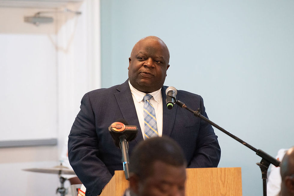 Minister Leon Lundy at the 2026 Wet & Hurricane Season Forum, joining stakeholders and experts to discuss preparedness and resilience for the hurricane season.