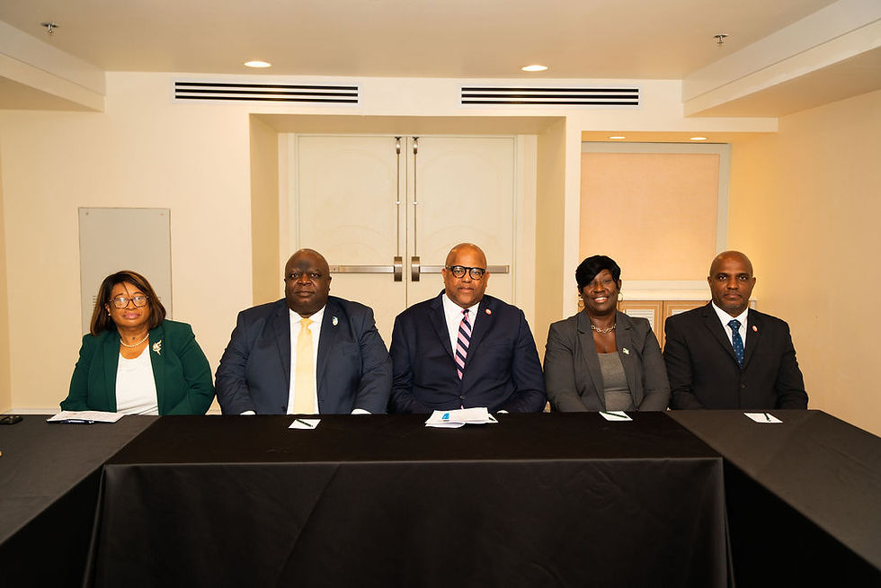 Minister Leon Lundy at the Caribbean Postal Union meeting, promoting regional cooperation and the continued development of postal services throughout the Caribbean.