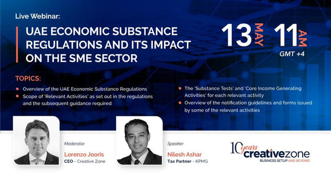 13th May 2020 - UAE Economic Substance Regulations and its impact on the SME Sector @Online Webinar
