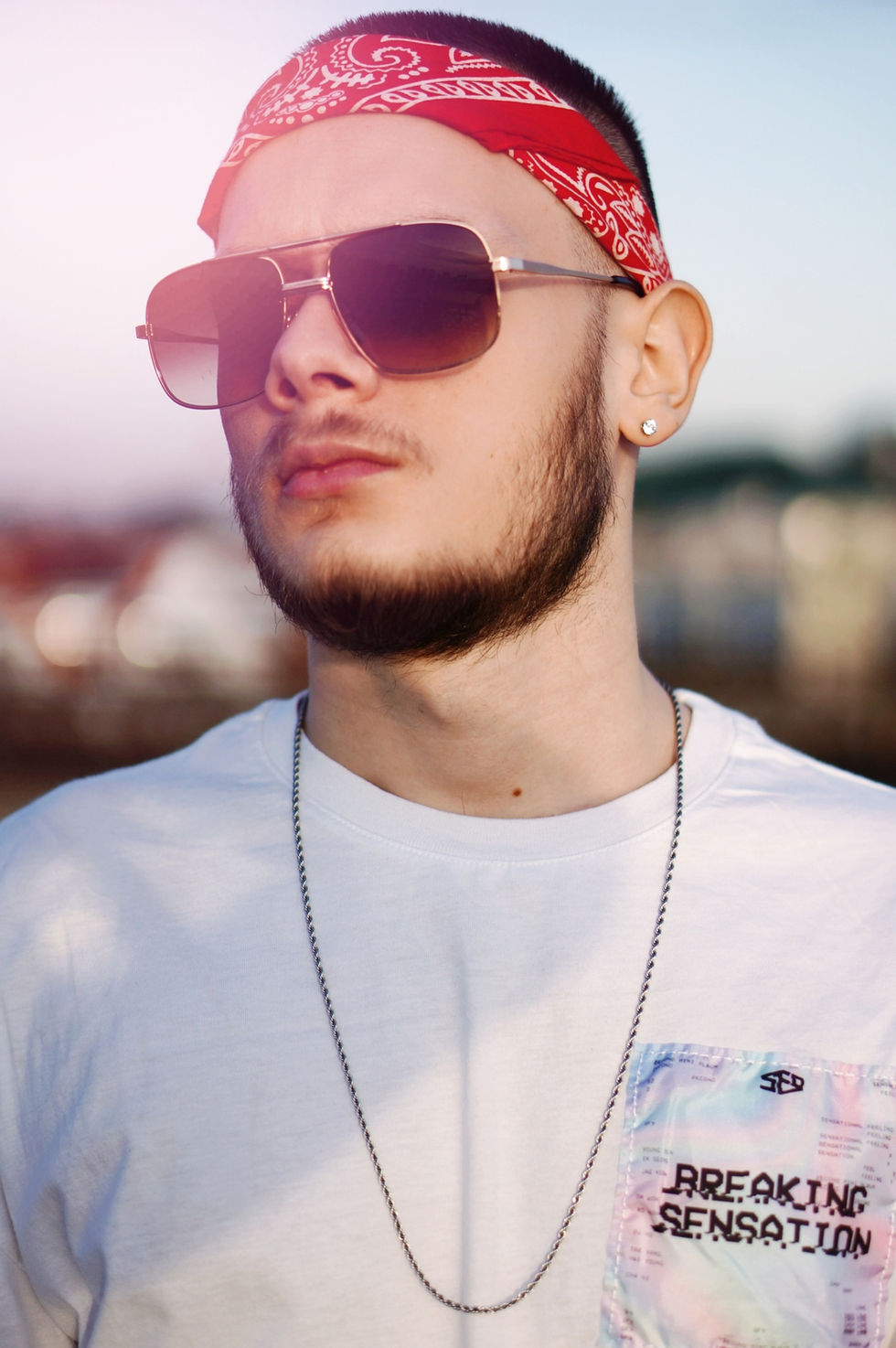 Man in sunglasses and bandana