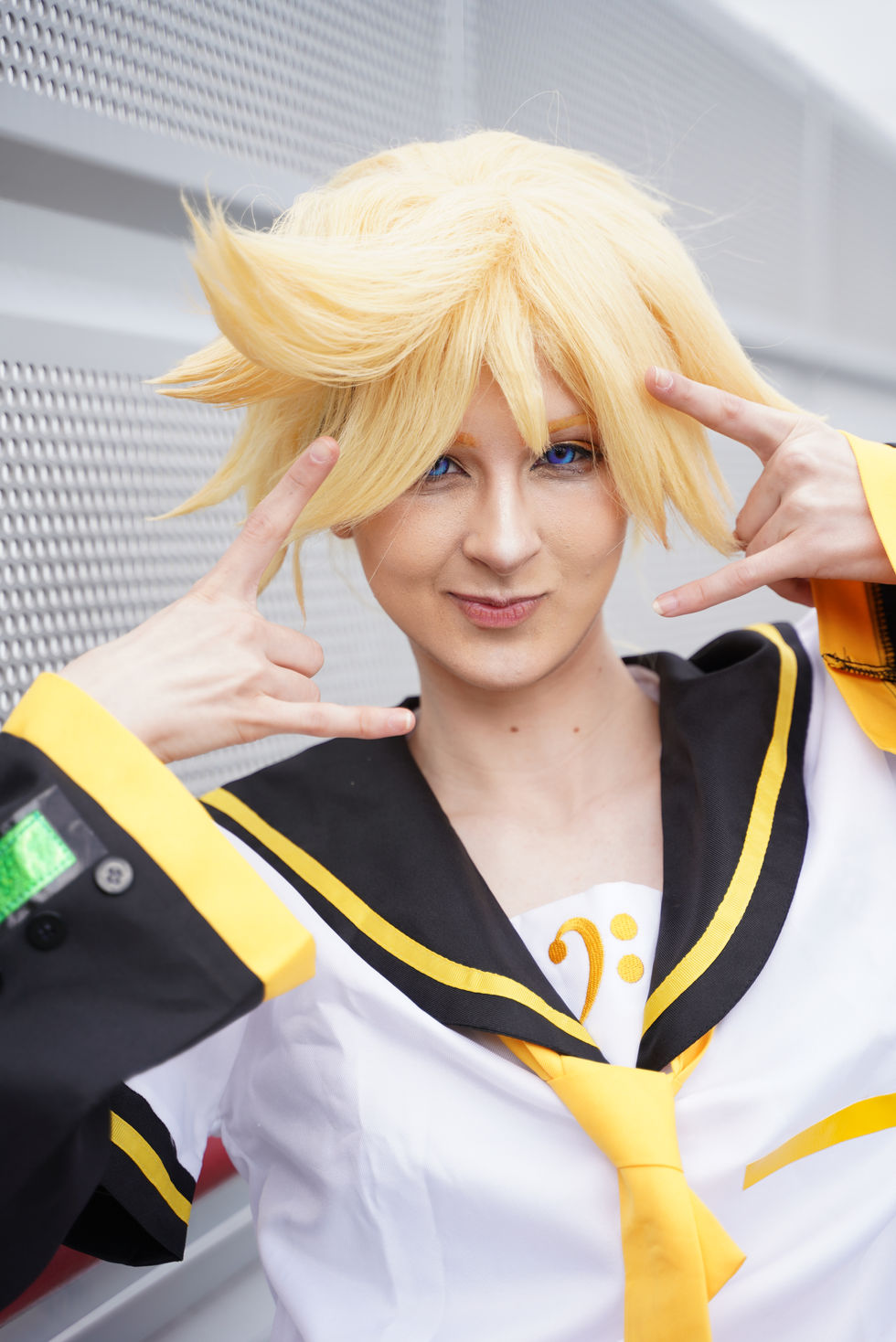 Cosplayer in Hatsune Miku costume - anime