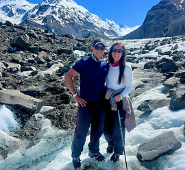 Rachel and Ibe in Mt. Cook, New Zealand