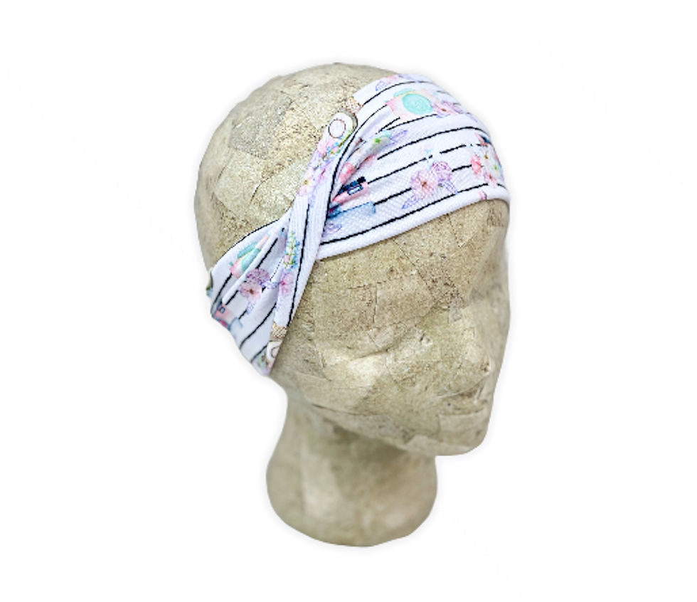 Thumbnail: Camera Stripes and Floral Headband