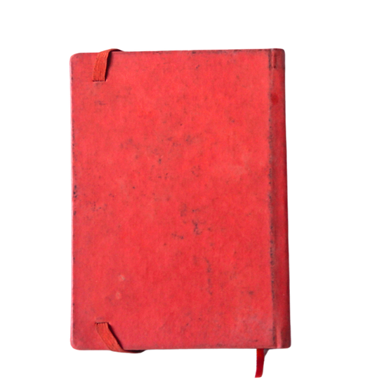 Contracapa caderno vermelho com elastico na capa