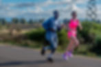 Close-up view of a runner on a trail in Iten's hills