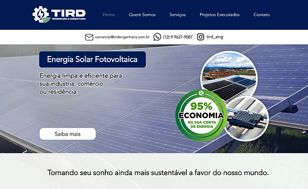 Site TIRD Engenharia desenvolvido por TX Publicidade