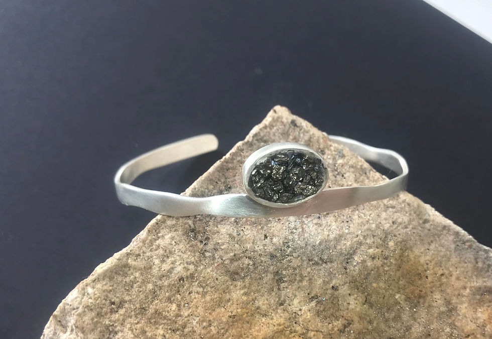 Miniatura: Pulseira Curvas, com Pirita