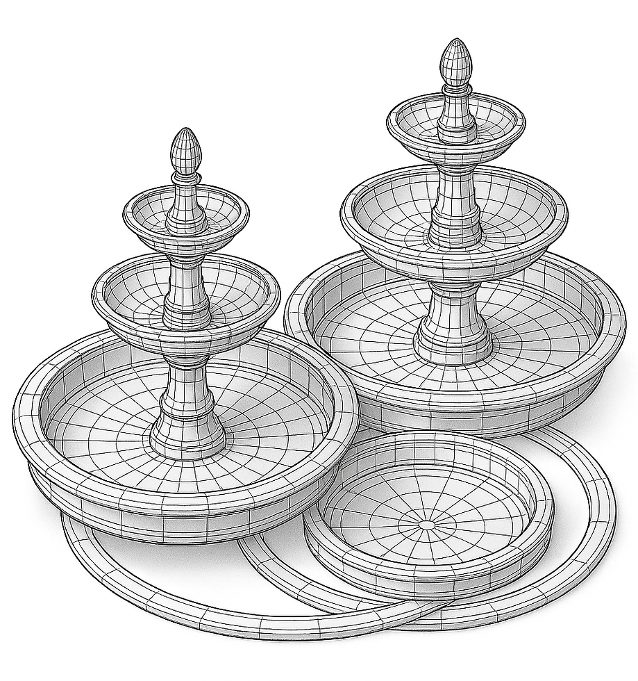 Uday Fountains Wireframe