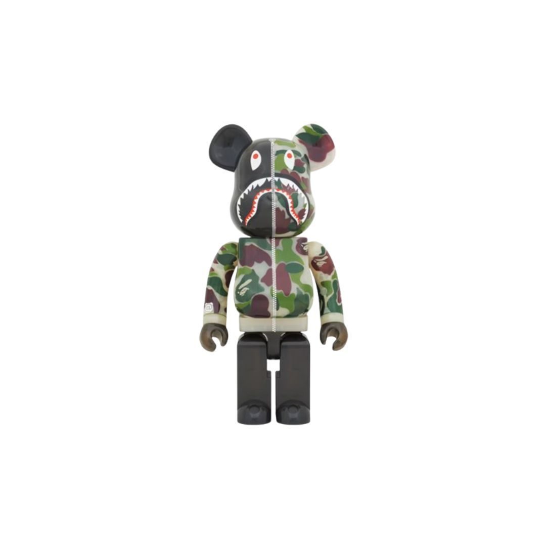Bearbrick x BAPE ABC CAMO SHARK 1000% GREEN