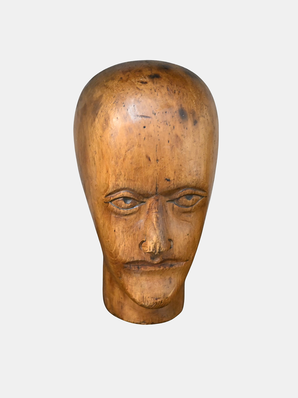 Thumbnail: Collection of 14 Millinery Carved Wooden Heads (Wig Stands)