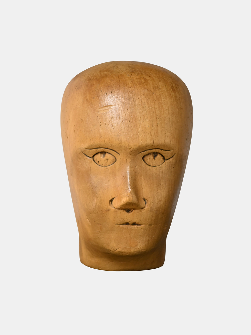 Thumbnail: Collection of 14 Millinery Carved Wooden Heads (Wig Stands)