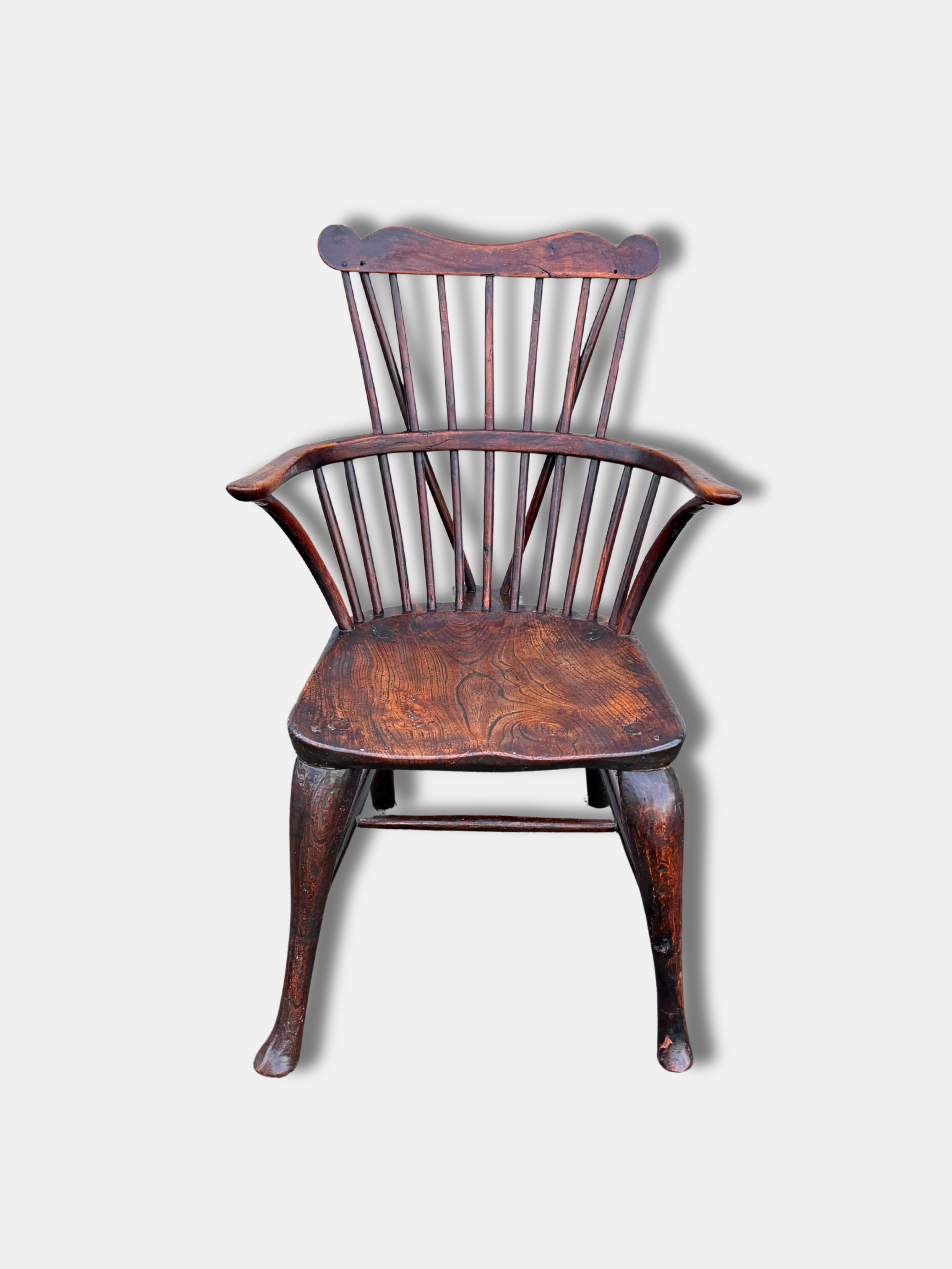 C. 1780, Primitive, Thames Valley, Comb Back Windsor Chair (English)