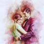 Digital drawing of couple portrait of reception