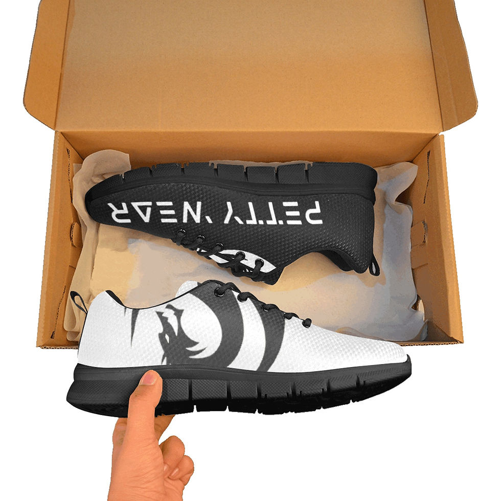 Thumbnail: Logo Shoe-blk/white Men's Breathable Running Shoes (Model 055)