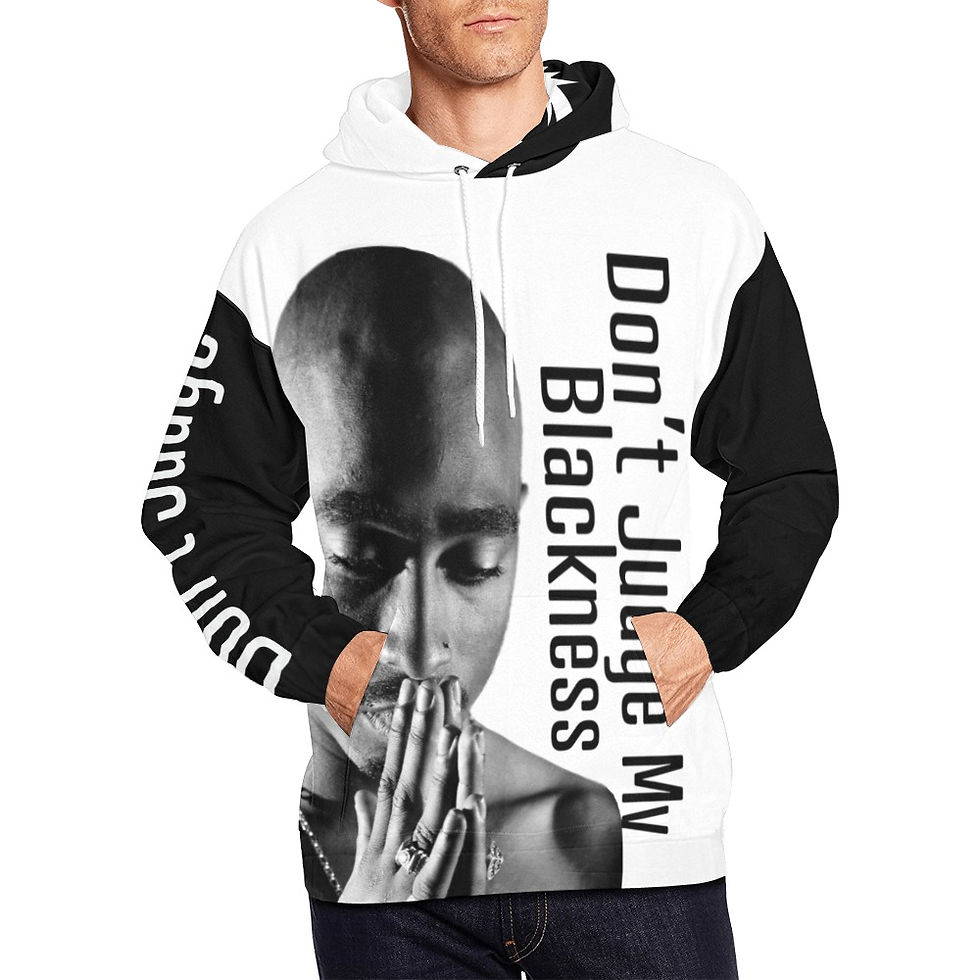 Thumbnail: Don't Judge Black & Petty All Over Print Hoodie for Men (USA Size) (Model H13)