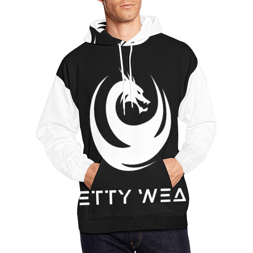 Thumbnail: white logo hoodie All Over Print Hoodie for Men (USA Size) (Model H13)