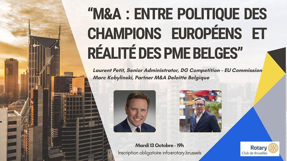 « M&A : entre politique des champions européens et réalité des PME belges »
