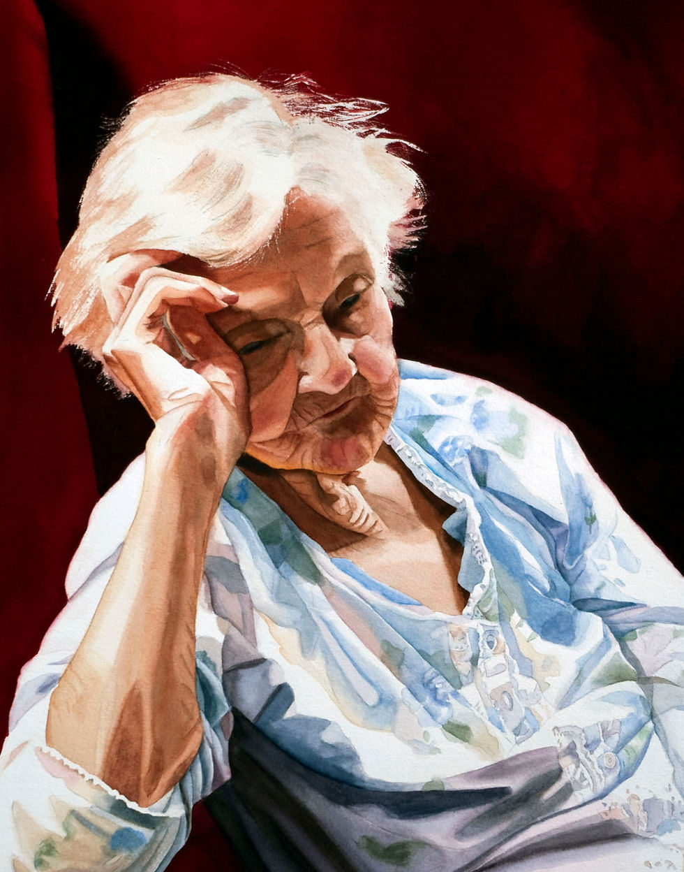 Red, reproduction print of original watercolor