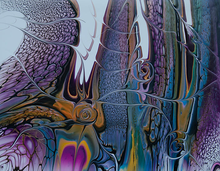 Abstract acrylic pouring, Reptile
