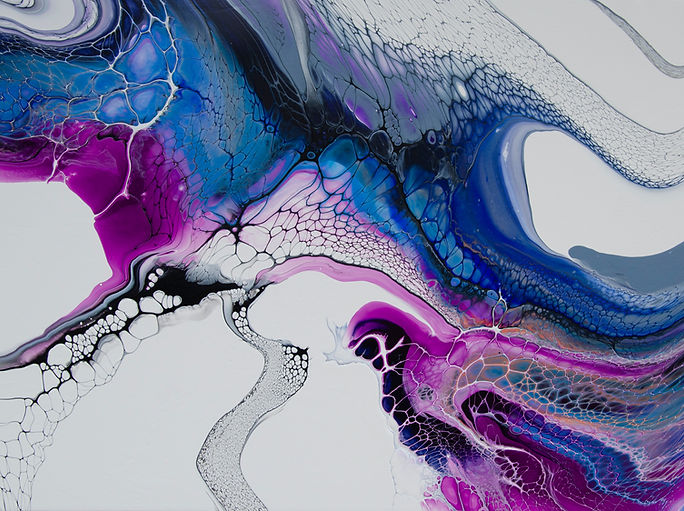 Abstract acrylic pouring water