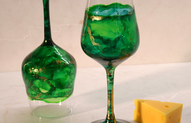 Hand painted stemware