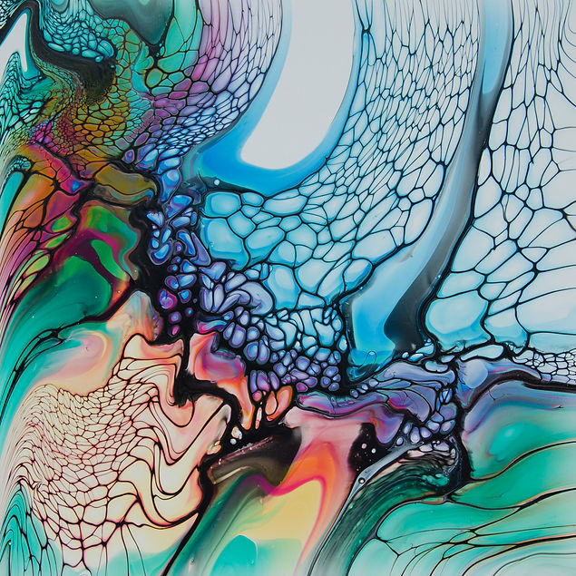 Abstract acrylic pouring