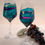 Thumbnail: Teal and pink stemware set of 2
