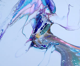 All in My Mind, abstract acrylic pour on canvas.