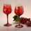 Thumbnail: Hand painted with alcohol ink wine glass set in red