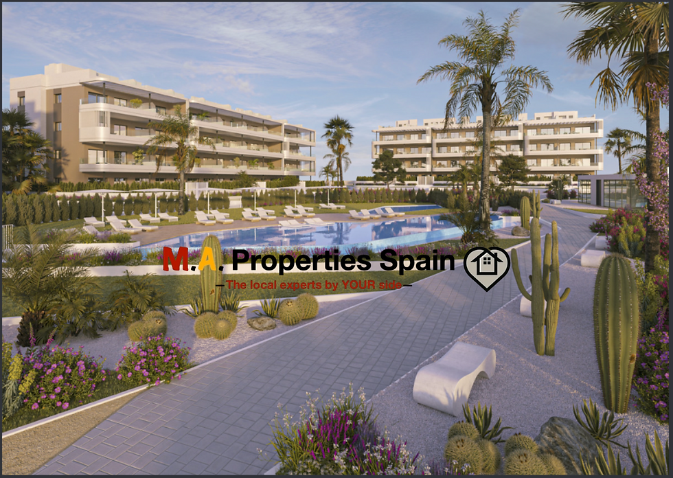 2 to 3 bedroom new build apartments for sale in Torrevieja, resort syle with pool, gym, sauna close to beach and in gated community