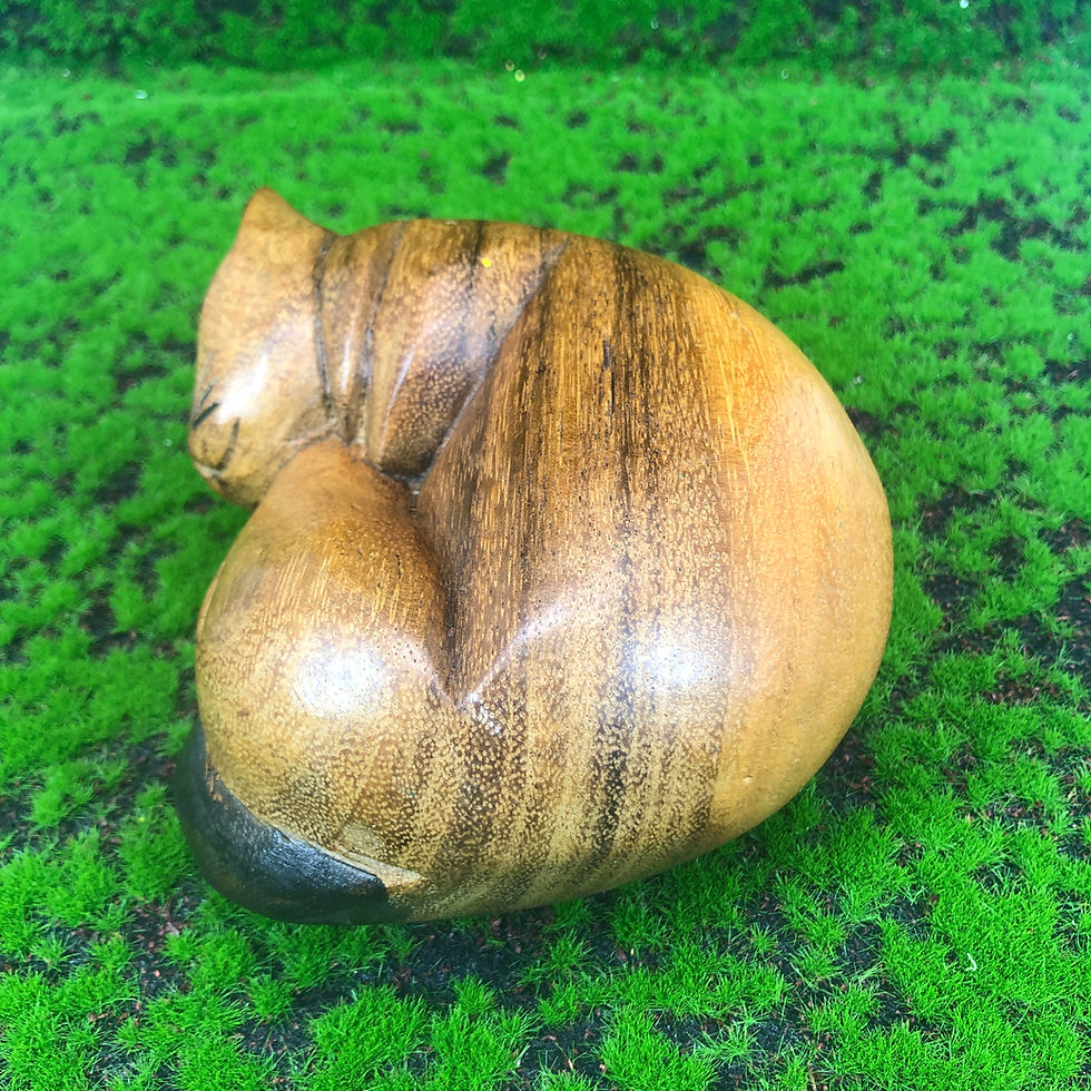 Thumbnail: Cute Laying Siamese Cat,Living Room Cottage Wooden Ornament Sleeping