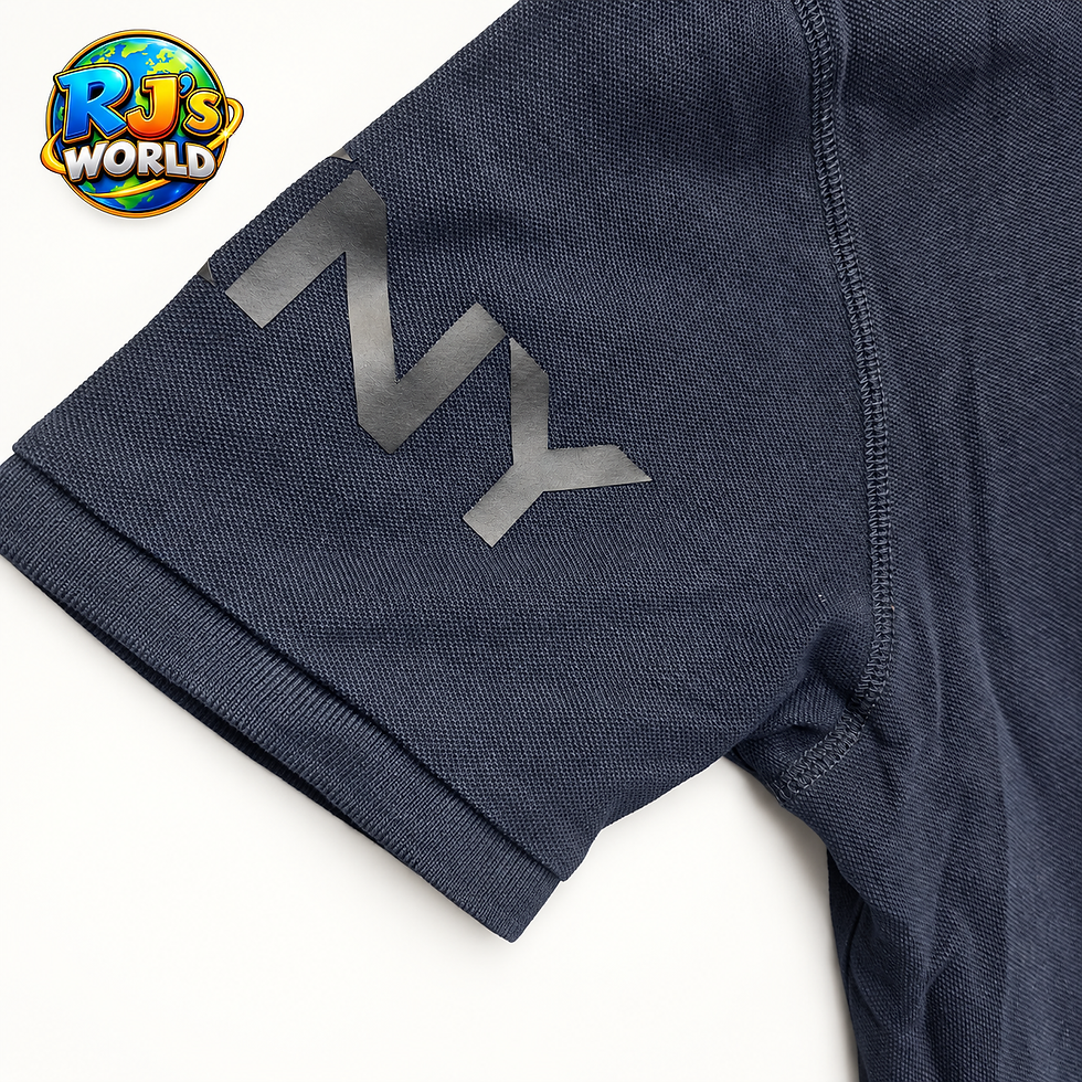 Thumbnail: DKNY Donna Karan New York Men's Navy Polo Shirt Size M Sleeve Logo