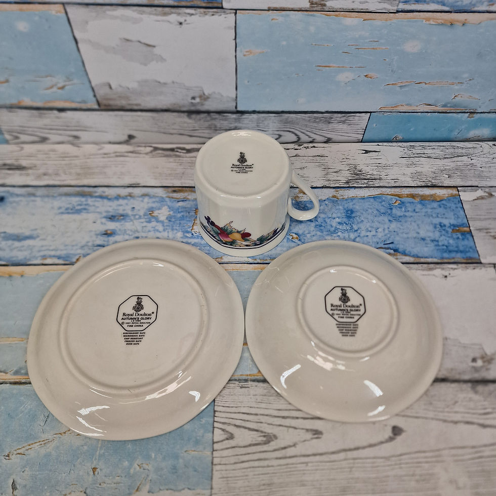 Thumbnail: Royal Doulton  Trio Mug  Saucer plate  'Autumn's Glory 1991 Cottage Flowers