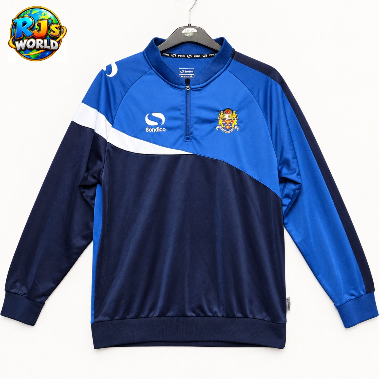 Dagenham & Redbridge FC Sondico 2014 1/4 Zip Training Top Blue Mens XL