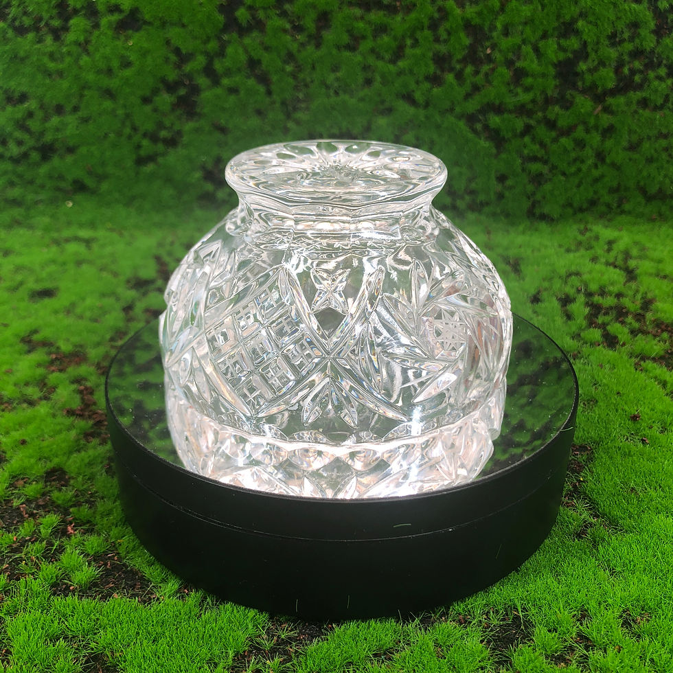 Thumbnail: Czech clear cut lead crystal bohemian small glass bowl Desert 24%  Stunning