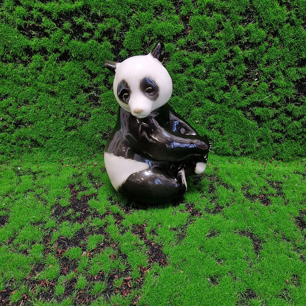 Thumbnail: Vintage Russian Panda Lomonosov Porcelain USSR Figurine 1970s 5" Soviet