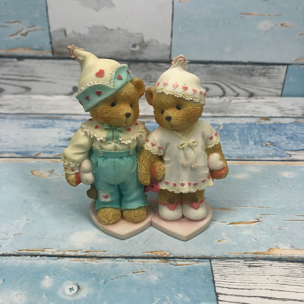 Thumbnail: Cherished Teddies Figurine Craig And Cheri Sweethearts Forever - Enesco Hillman