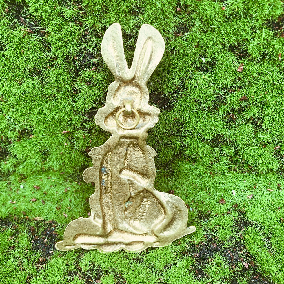 Thumbnail: Brass Rabbit Figurine Peerage England 3." Wall Hang Decoration Ornament Vintage