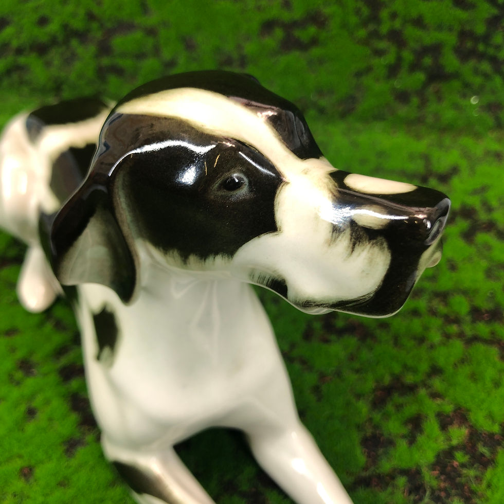 Thumbnail: Lomonosov Great Dane Dog Large Vintage USSR  Black & White Ornament Figurine
