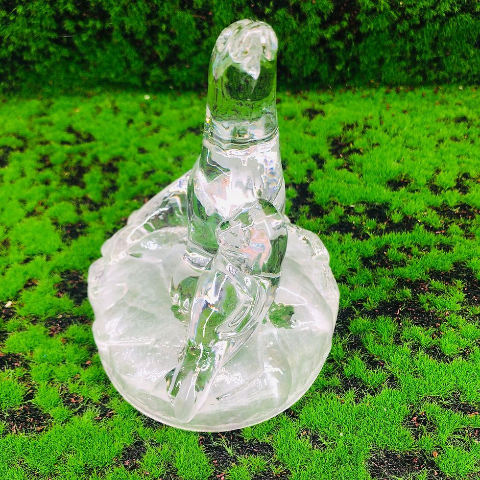 Thumbnail: RCR Royal Rock Crystal Glass Seal & Pup Figurine Ornament 24% Lead 814 Grams