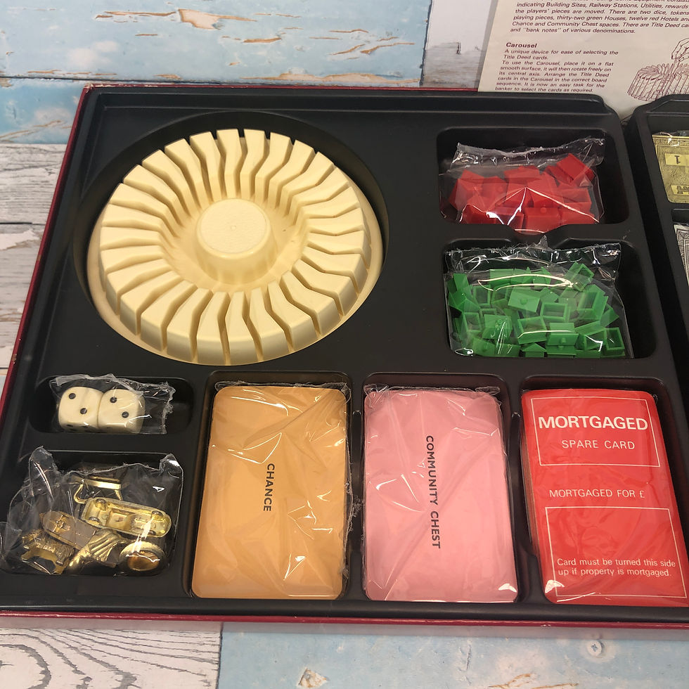 Thumbnail: Monopoly Deluxe 1972 Board Game John Waddington UK London Edition Rare Vintage