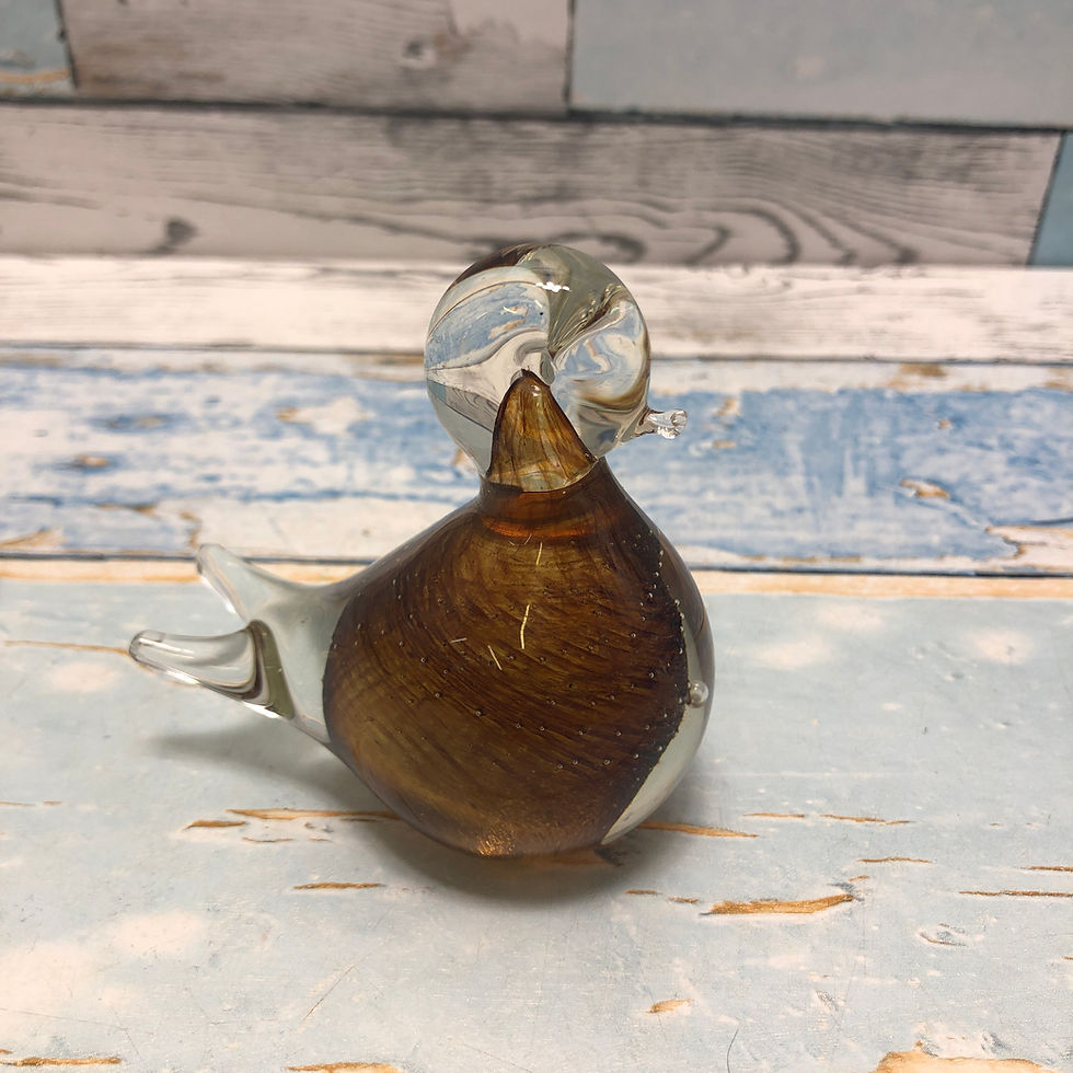 Thumbnail: Glass Amber And Clear Small  Bird  Bubbles,7.5 cm Gift Pre Loved Mothers Day