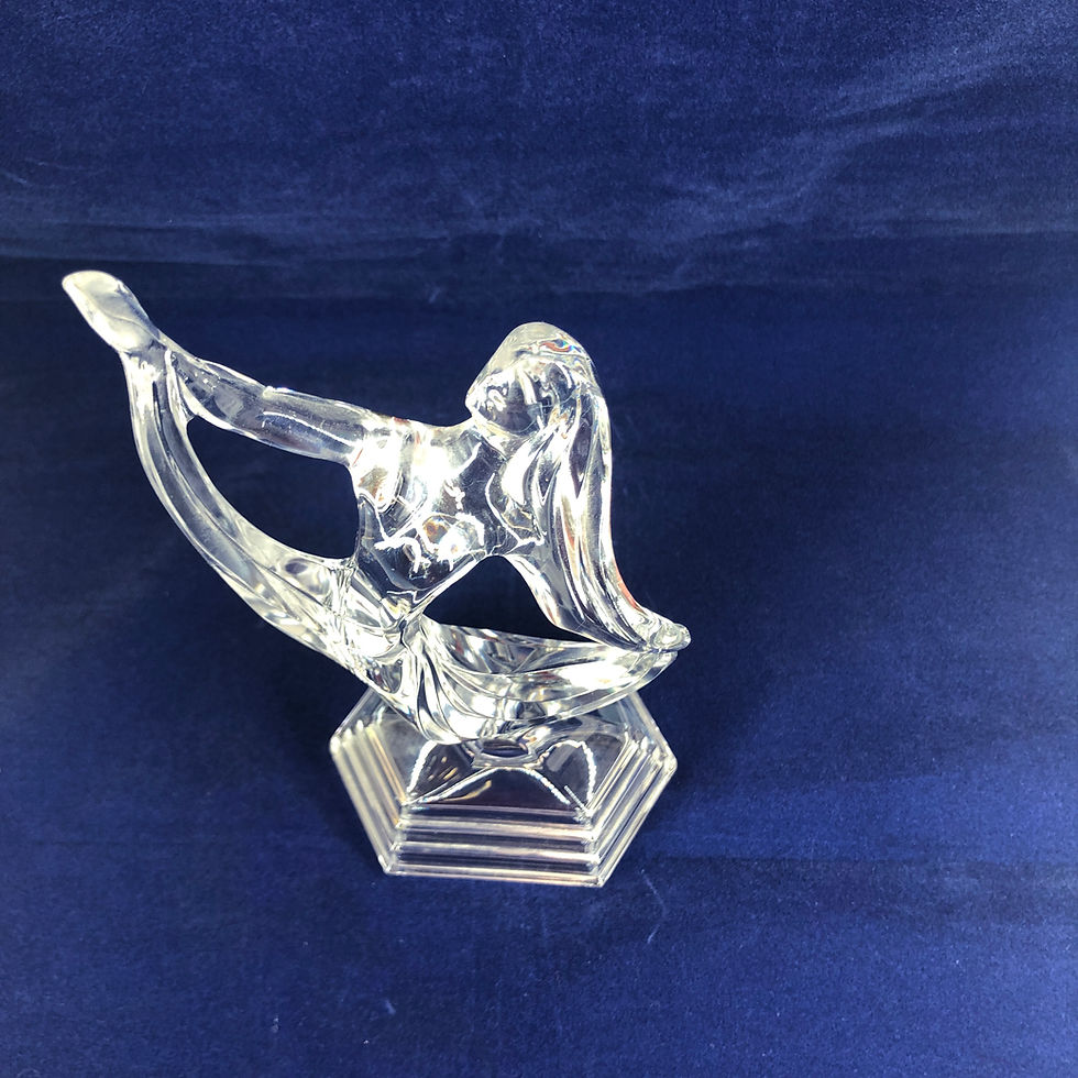 Thumbnail: RCR Royal Crystal Rock Female Dancer Glass Ornament Figurine / Vintage Decor 60s