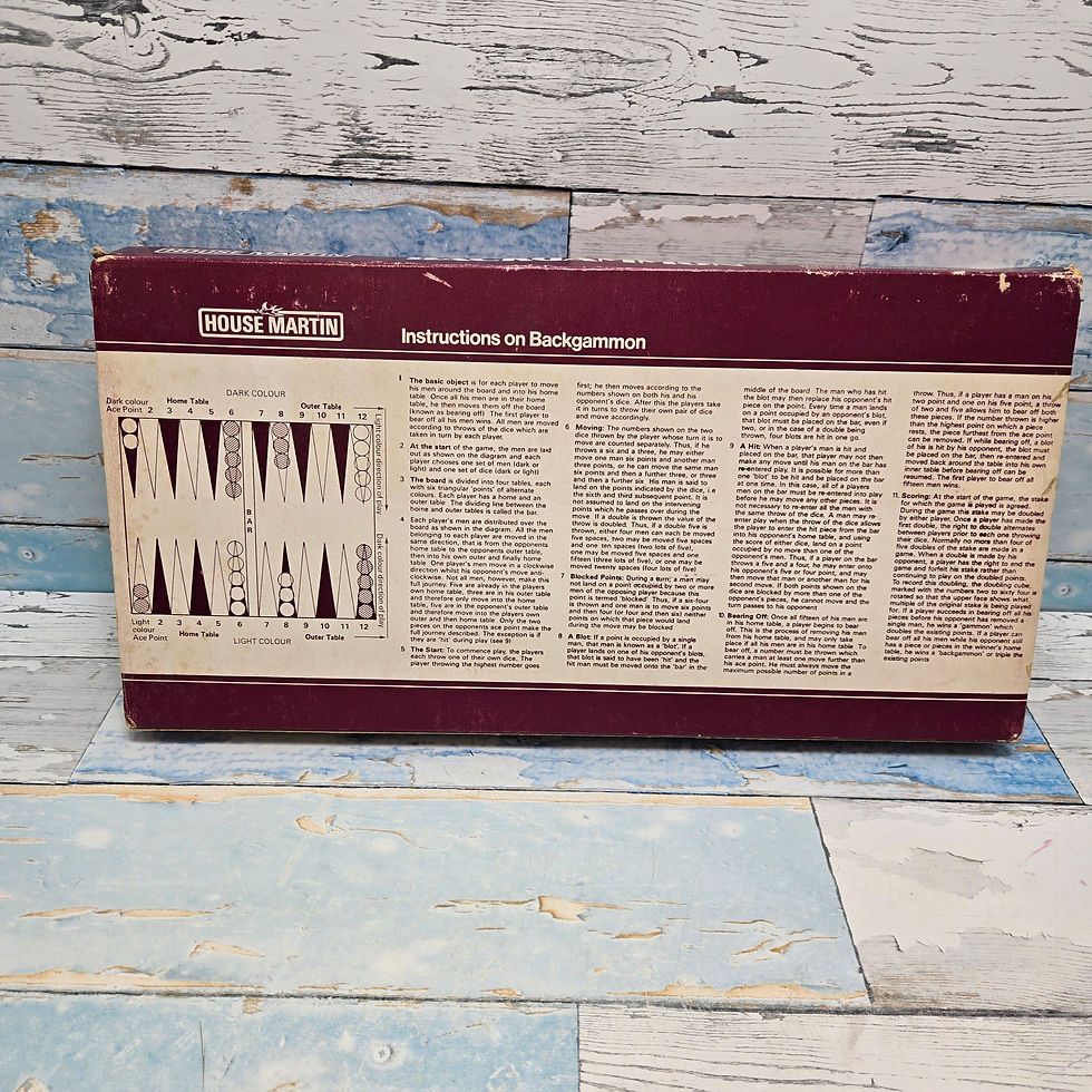 Thumbnail: Backgammon  Vintage Board Game by House Martin 1960's Cased- Complete C0