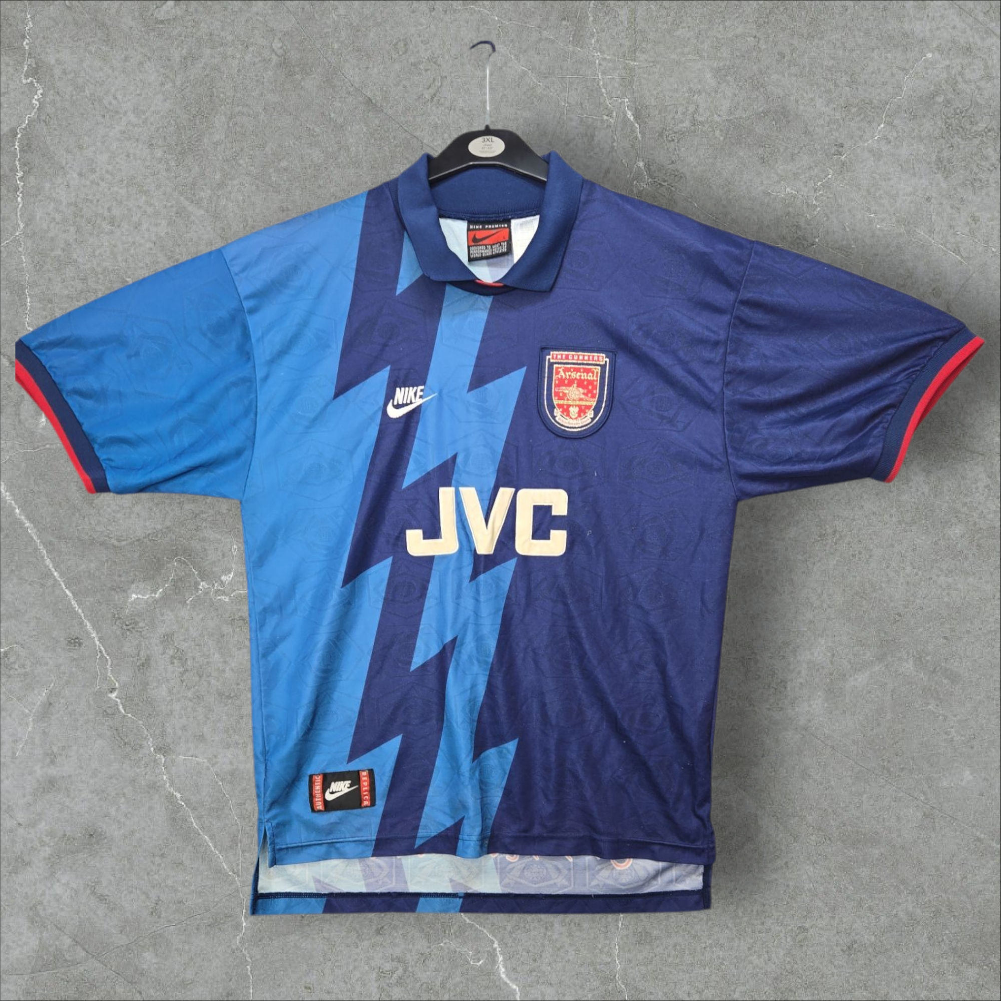 Authent Arsenal FC 1995/1996 Away Football Shirt NIKE Vintage Size Large 328