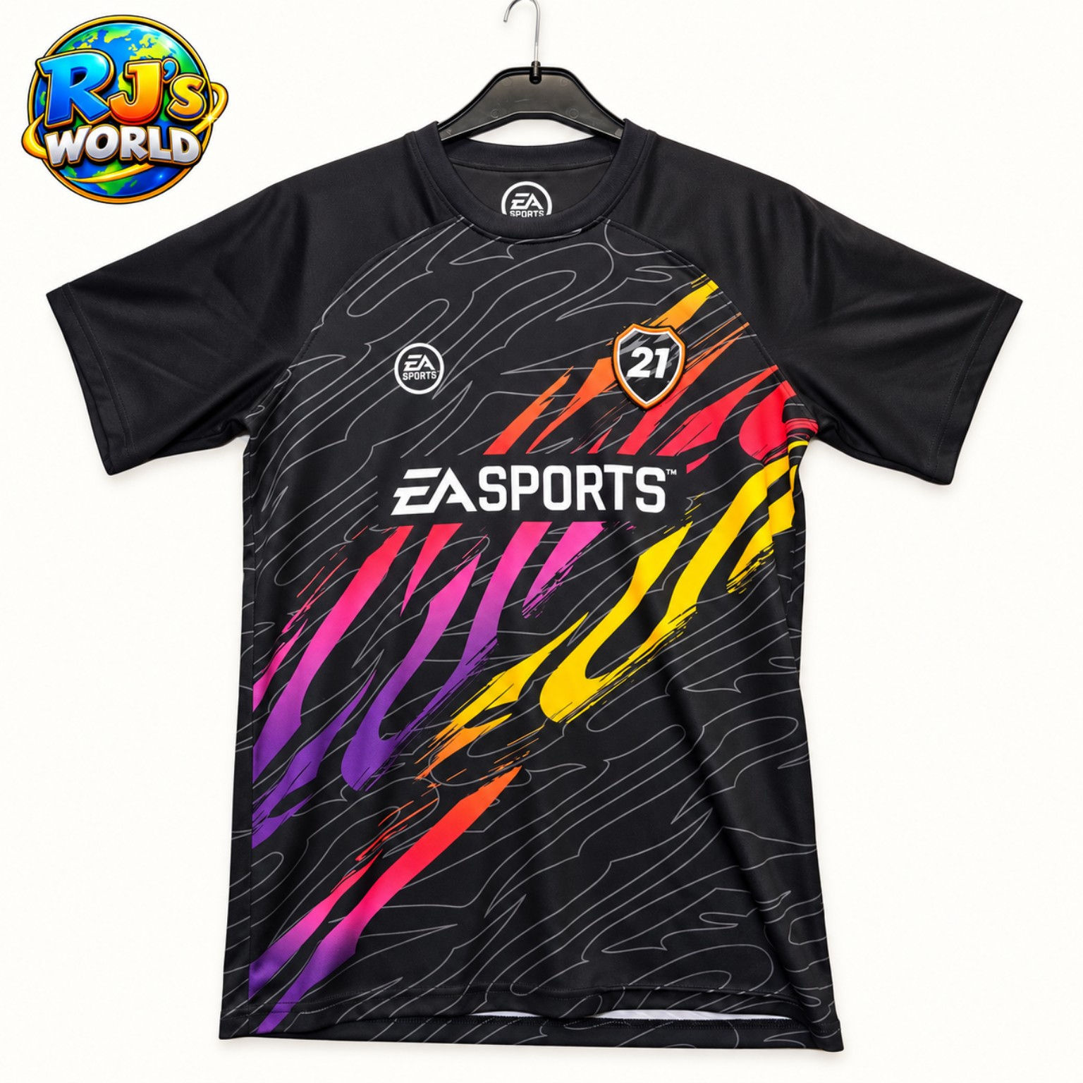 EA Sports FIFA 21 Ultimate Team Football Jersey Shirt Black Multi Men's M