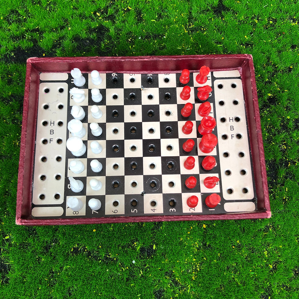 Thumbnail: Staunton Pattern Travelling Chess Game ,1940/50 Family  F,Gift,Present,Birthday,